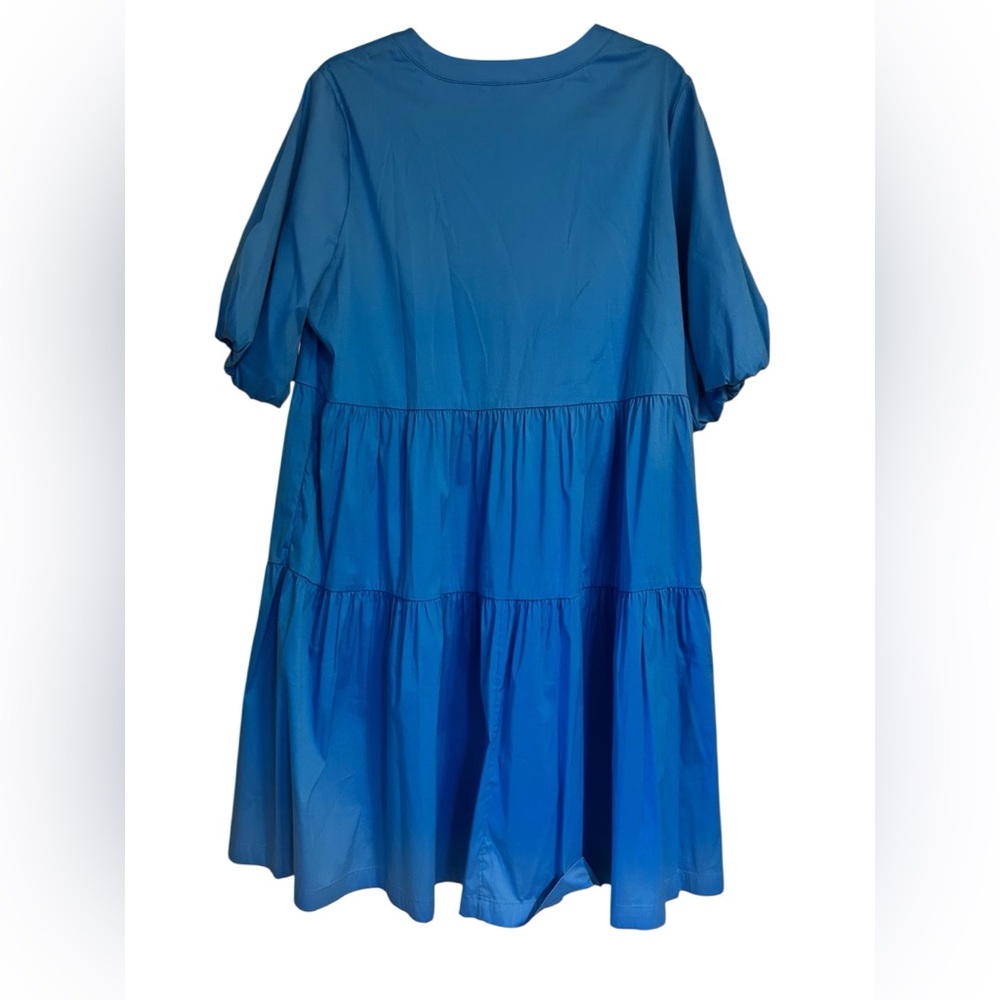 Chicos NWT Bright Blue Tiered V-Neck Dress - Picture 2 of 3